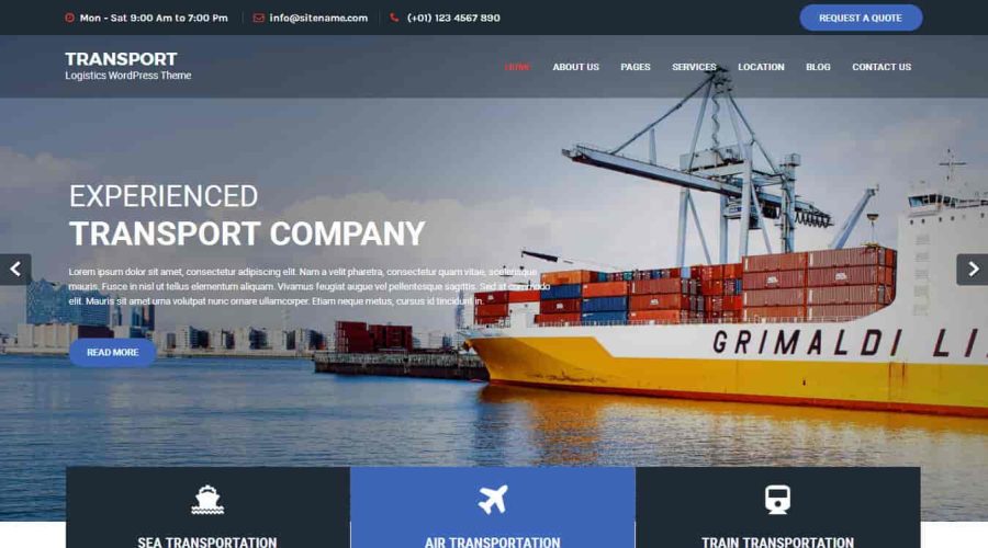 Logistic Cargo Trucking - Tema WordPress