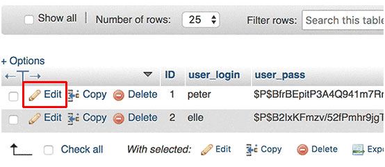 database row