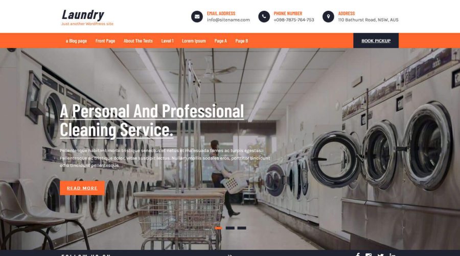 Free Laundry WordPress Theme