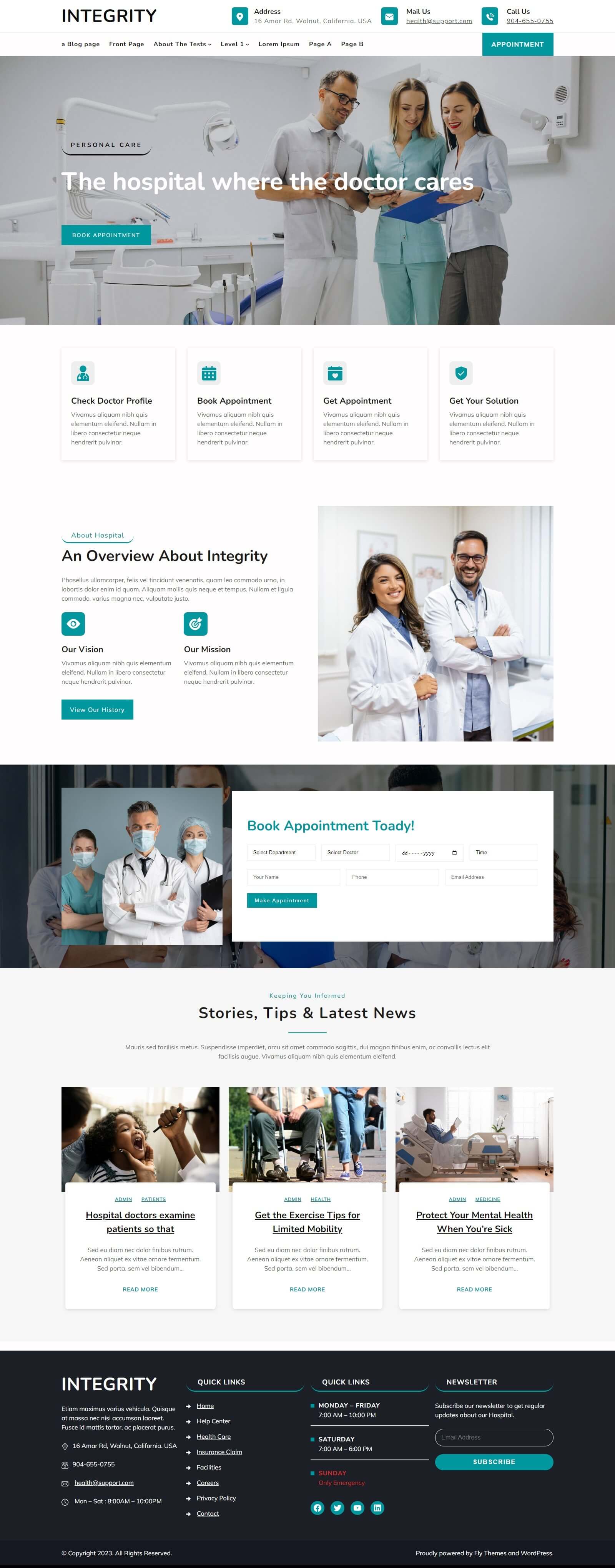 Integrity Lite WordPress theme made for medical and health websites.