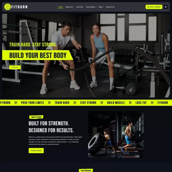 Fitburn WordPress Theme